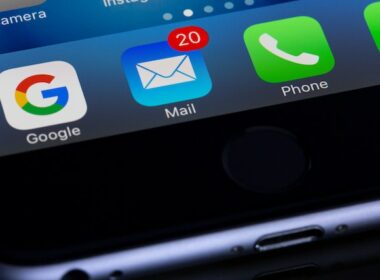 Email app on smartphone screen