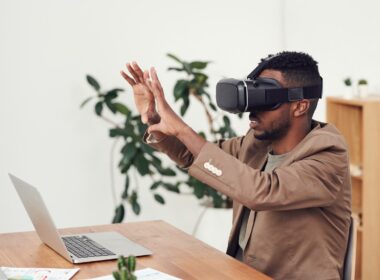 Man using VR googles