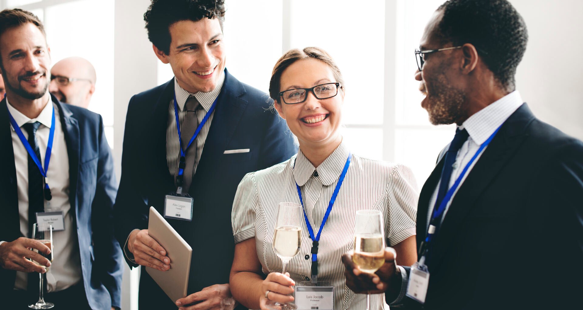 Young entrepreneurs networking at an event