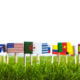 Image of flags of different countries on a lawn